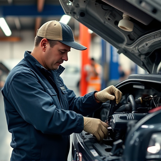auto technician working