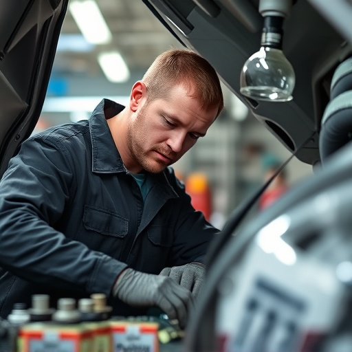 auto technician working