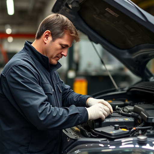 auto technician working