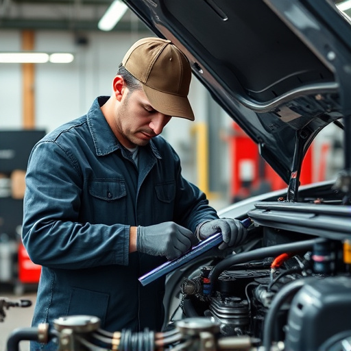 auto technician working