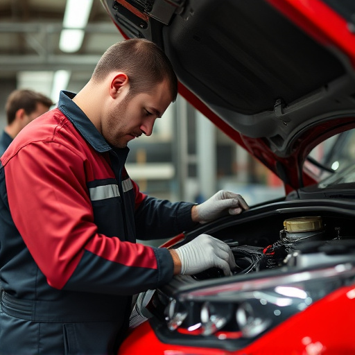auto technician working