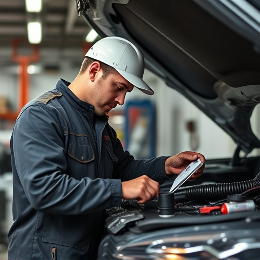 auto technician working