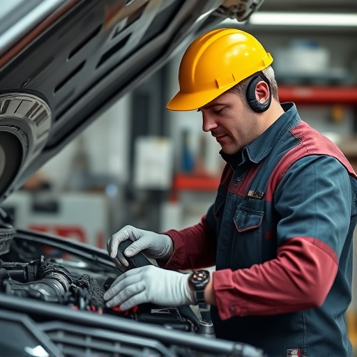 auto technician working