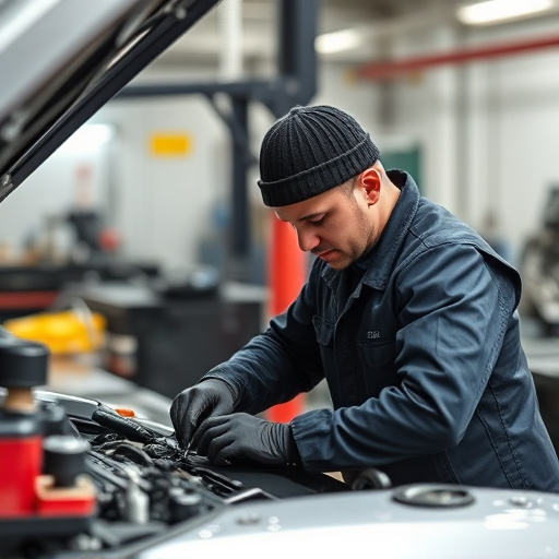 auto technician working