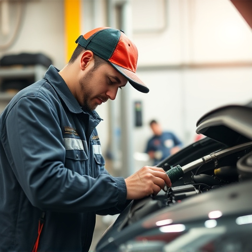 auto technician working