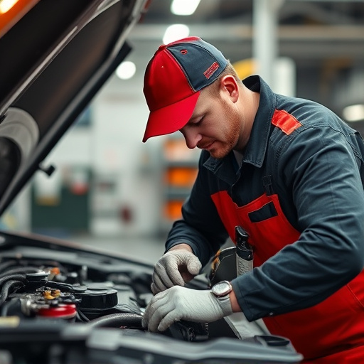 auto technician working