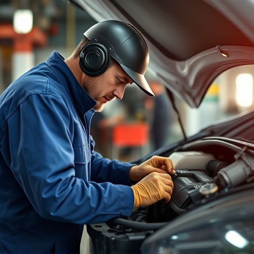 auto technician working