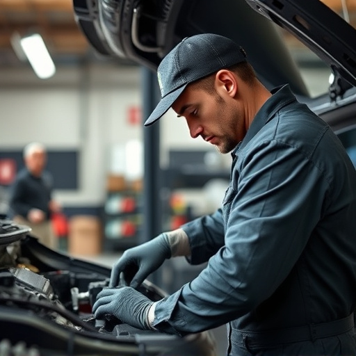 auto technician working