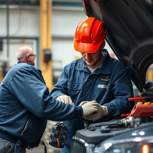 auto technician working