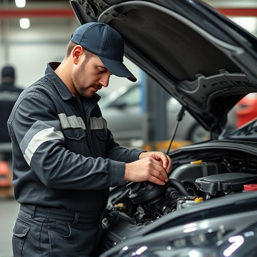 auto technician working
