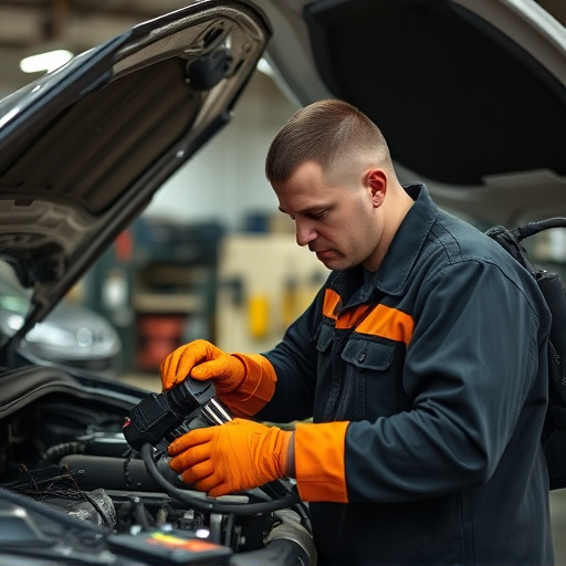 auto technician working