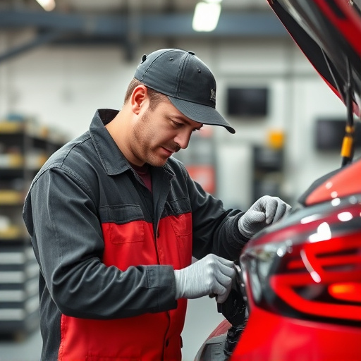 auto technician working