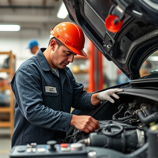 auto technician working