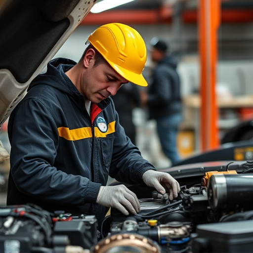auto technician working