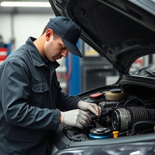 auto technician working