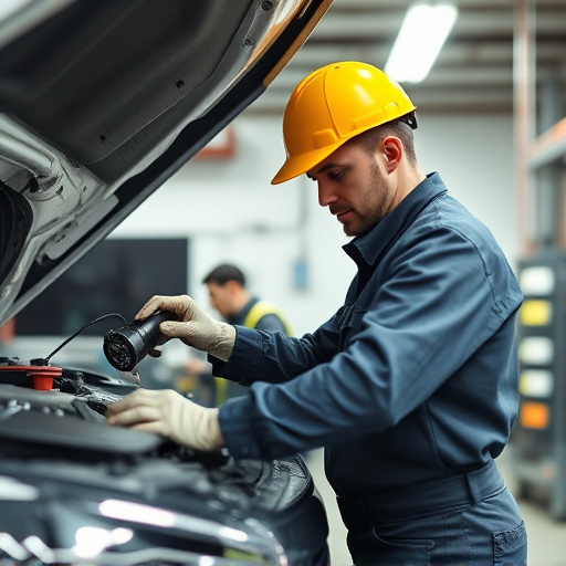 auto technician working