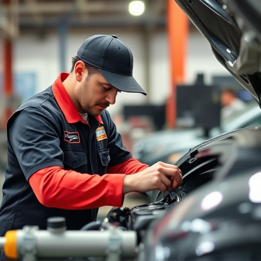 auto technician working