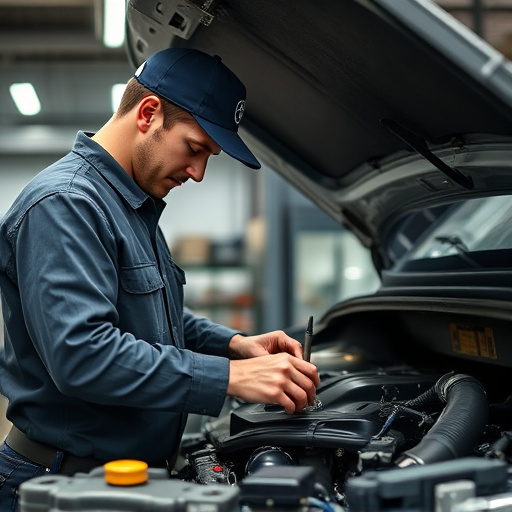 auto technician working