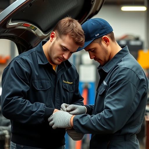 auto technician working