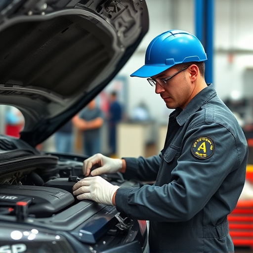 auto technician working