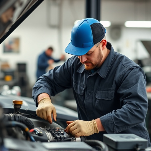 auto technician working