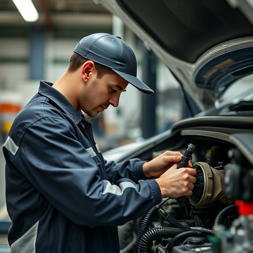 auto technician working