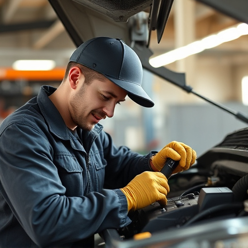 auto technician working