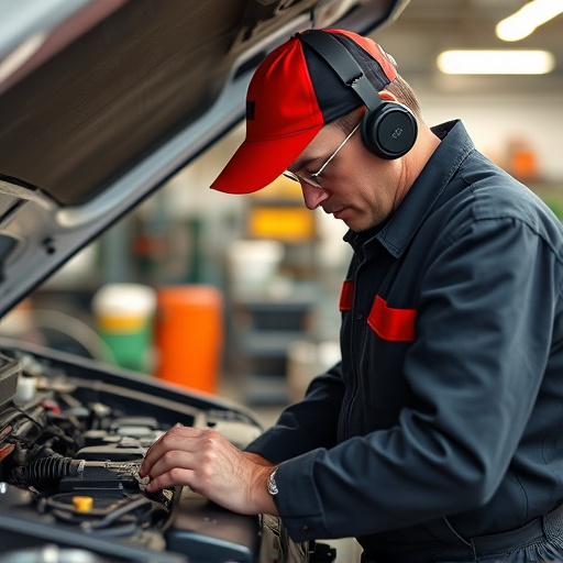 auto technician working