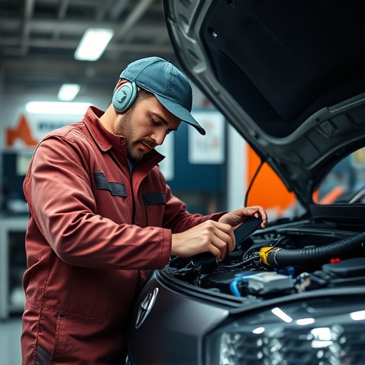 auto technician working