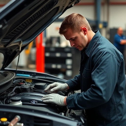 auto technician working