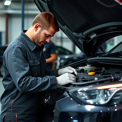 auto technician working