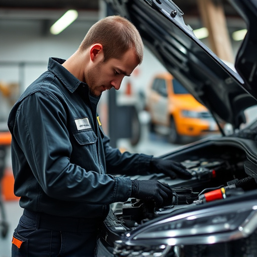 auto technician working