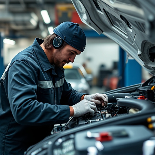 auto technician working
