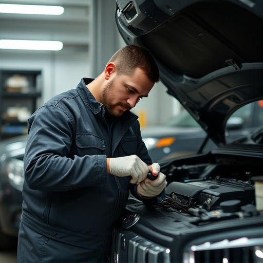 auto technician working
