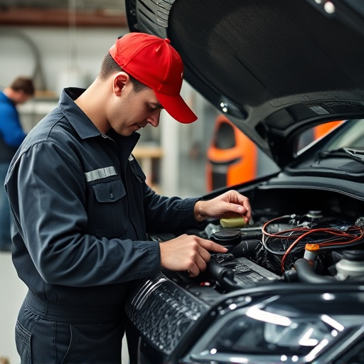 auto technician working