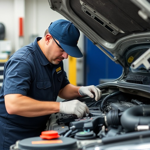 auto technician working