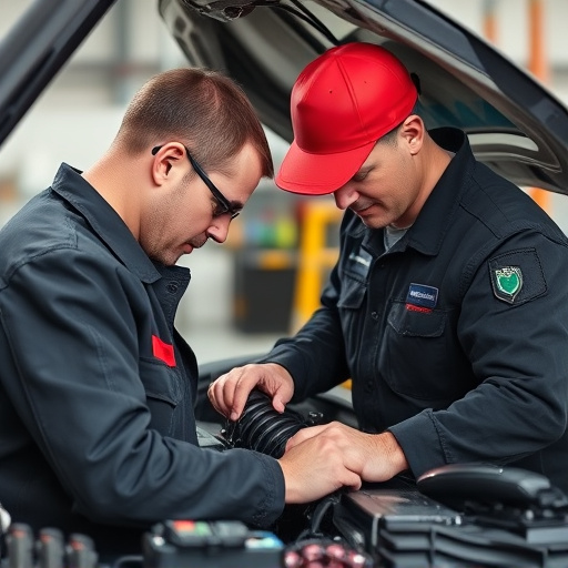 auto technician working