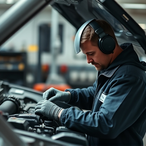 auto technician working