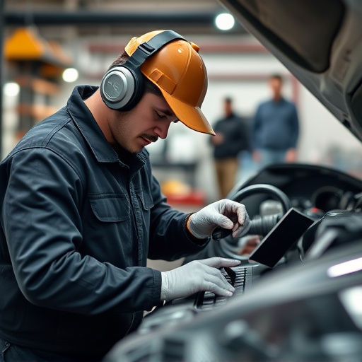 auto technician working