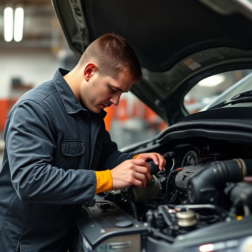 auto technician working