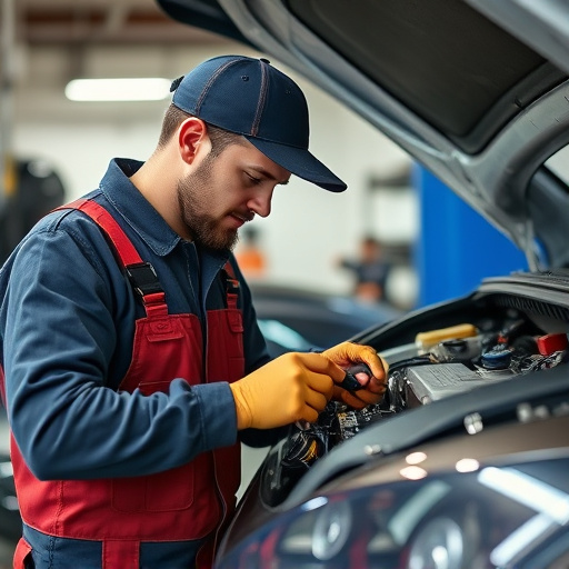auto technician working