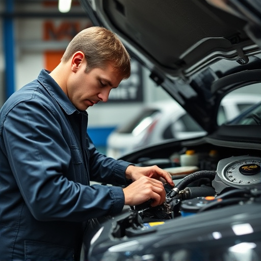 auto technician working