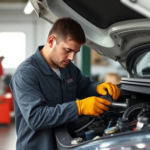 auto technician working