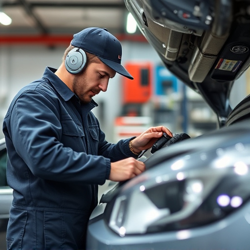 auto technician working