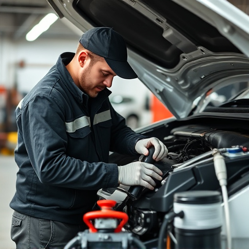 auto technician working