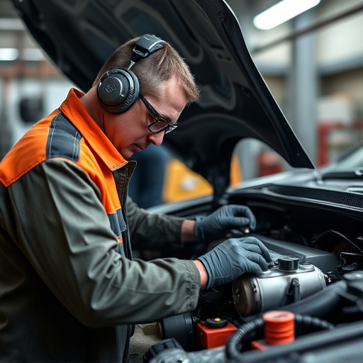 auto technician working