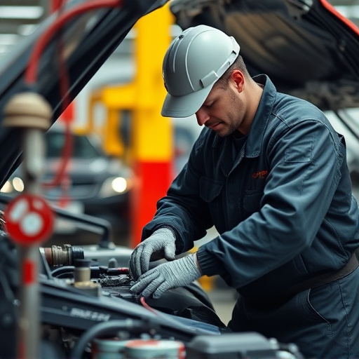 auto technician working