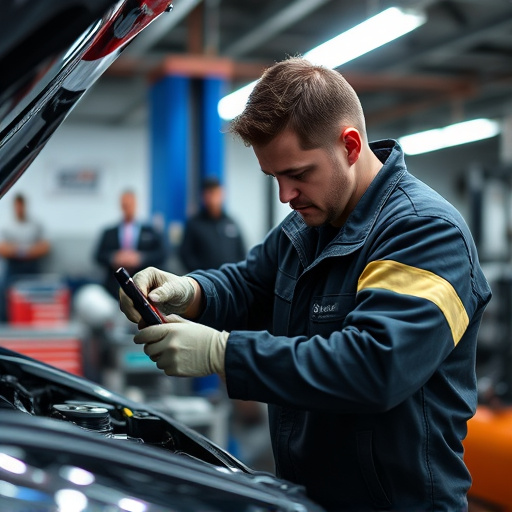 auto technician working