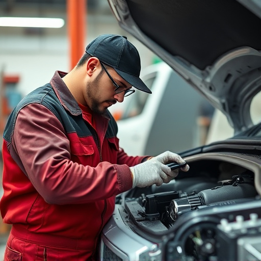 auto technician working