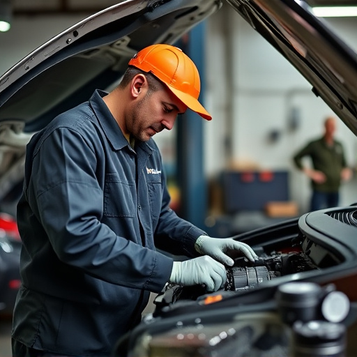 auto technician working